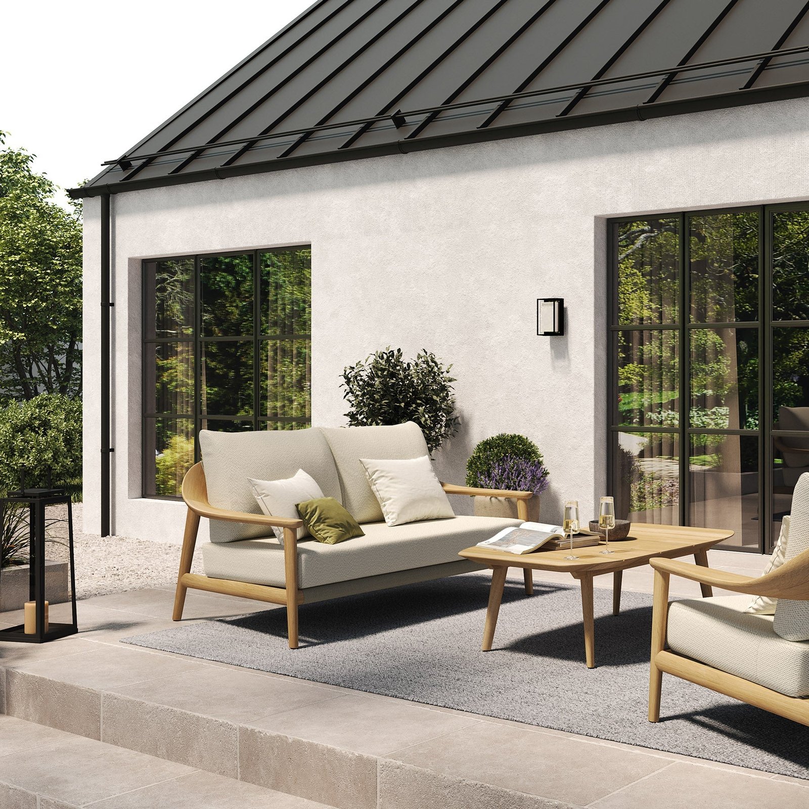 N1 Two Seater Sofa Light Teak - Image 5