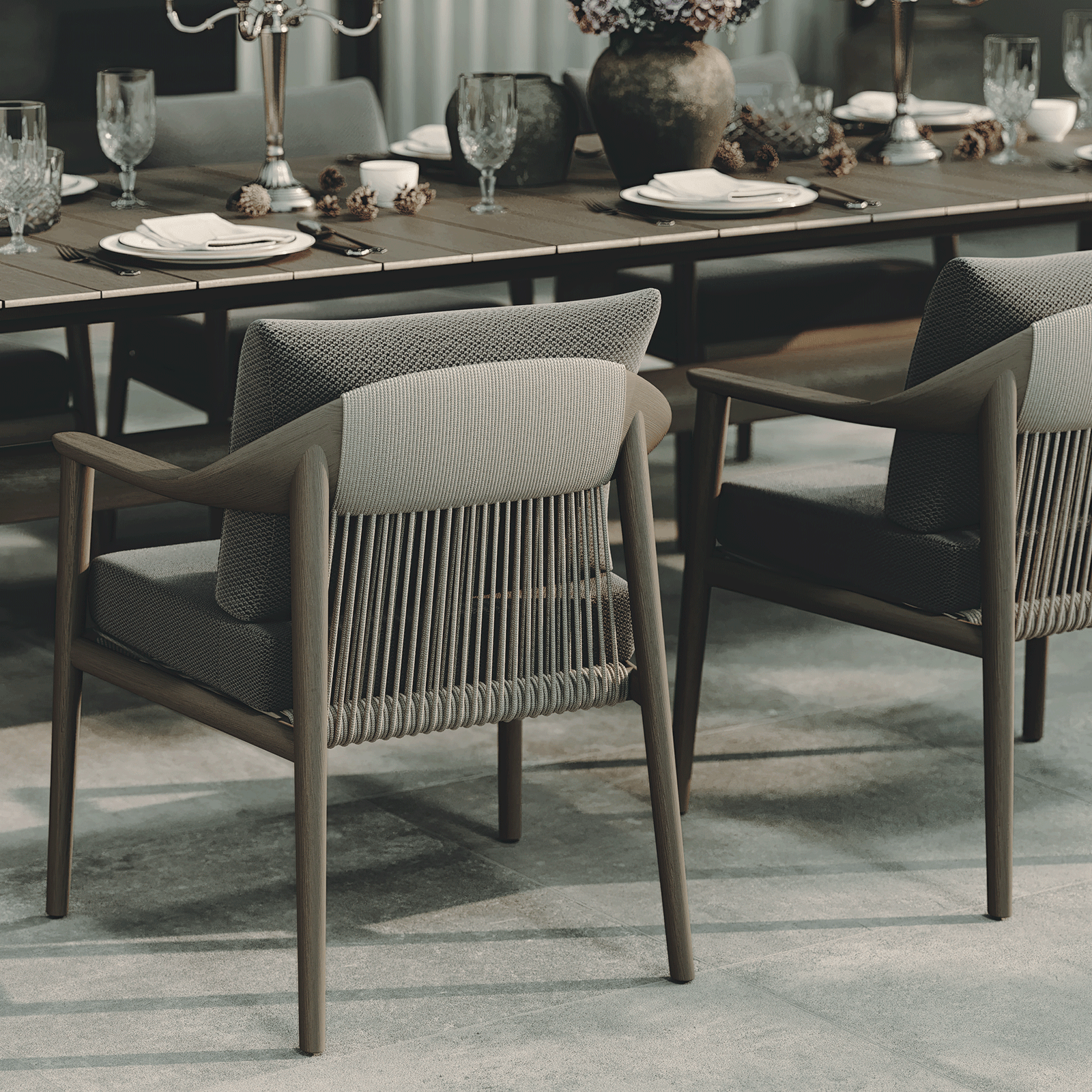 N1 Dining Chair Dark Teak - Image 4