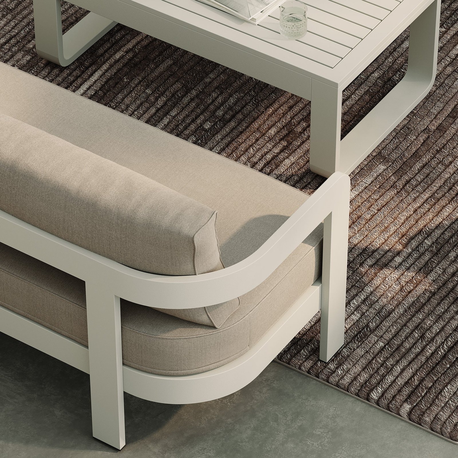 N3 Stone Three Seater Sofa Sand Canvas - Image 2