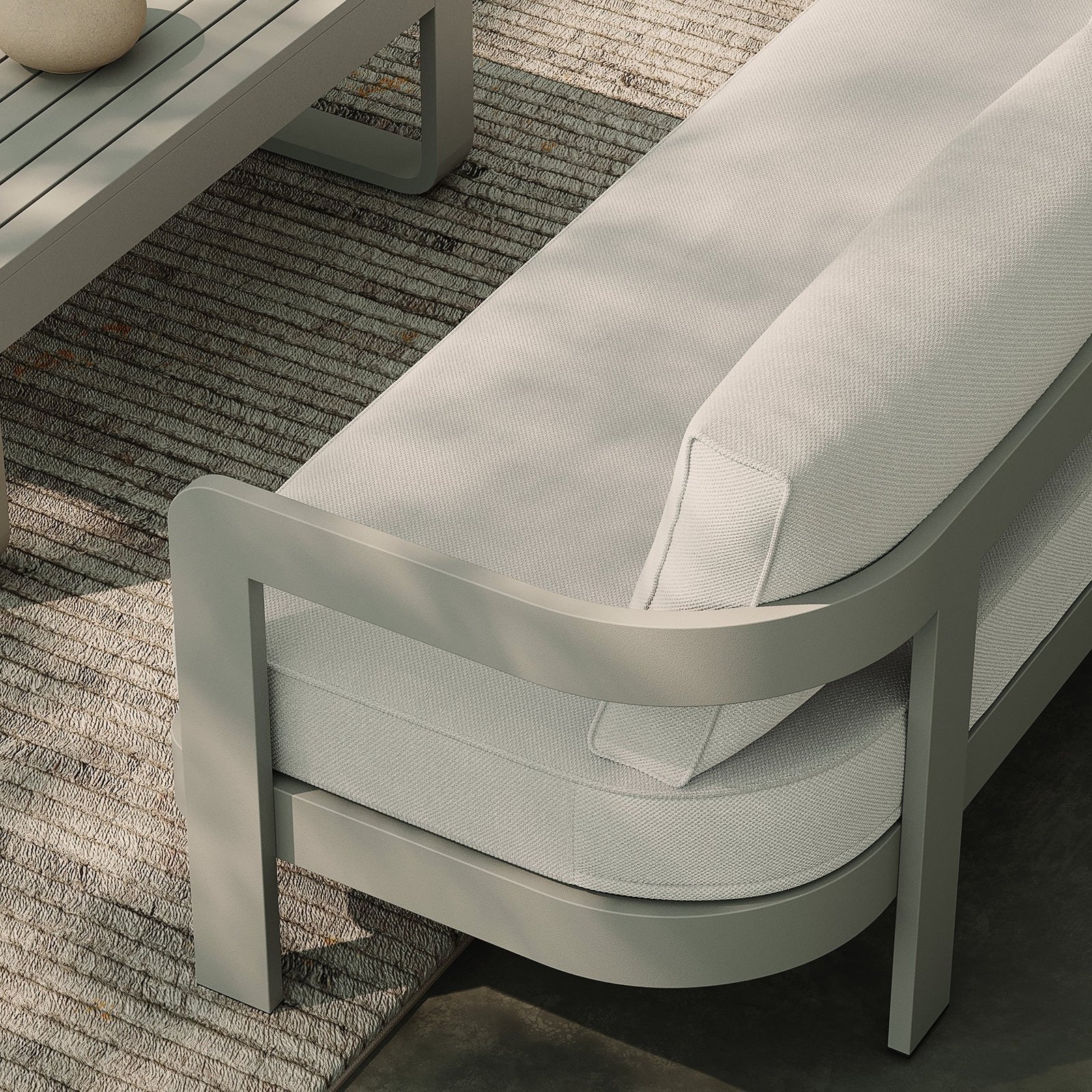 N3 Taupe Three Seater Cirrus Textured Weave - Image 2